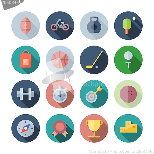 Image of Flat Design Icons For Sport and Fitness