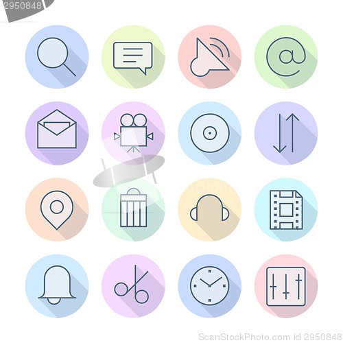 Image of Thin Line Icons For Interface