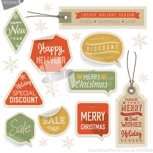 Image of Stickers and Labels for Christmas and New Year