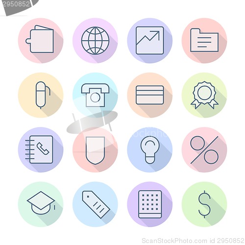 Image of Thin Line Icons For Business and Finance