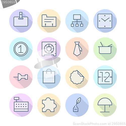 Image of Thin Line Icons For Business and Finance
