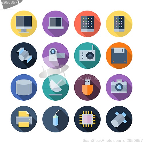 Image of Flat Design Icons For Technology and Devices