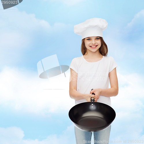 Image of smiling little girl in white blank t-shirt