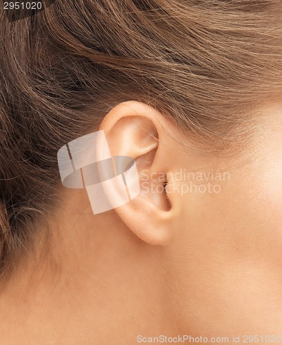 Image of close up of woman's ear