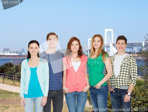 Image of group of smiling students standing