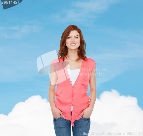 Image of smiling teenage girl in casual clothes