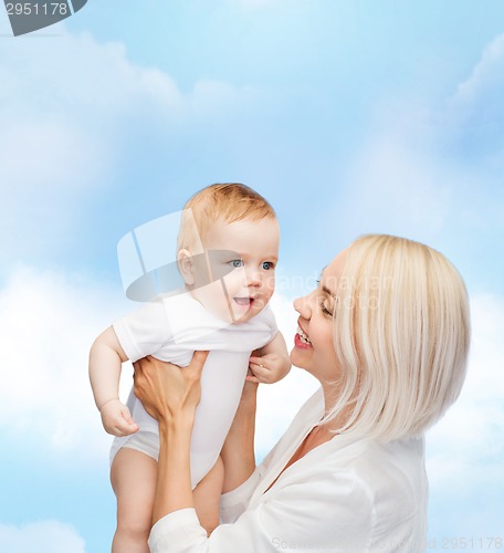 Image of happy mother with smiling baby