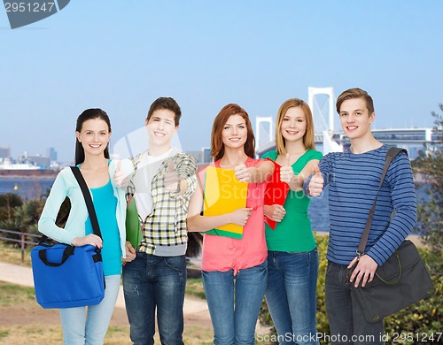 Image of group of smiling students standing