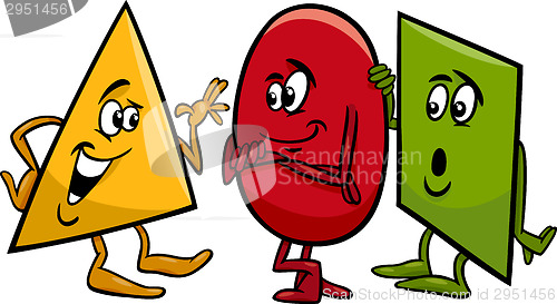 Image of basic shapes cartoon illustration