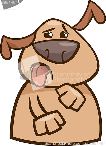 Image of dog expressing yuck cartoon illustration