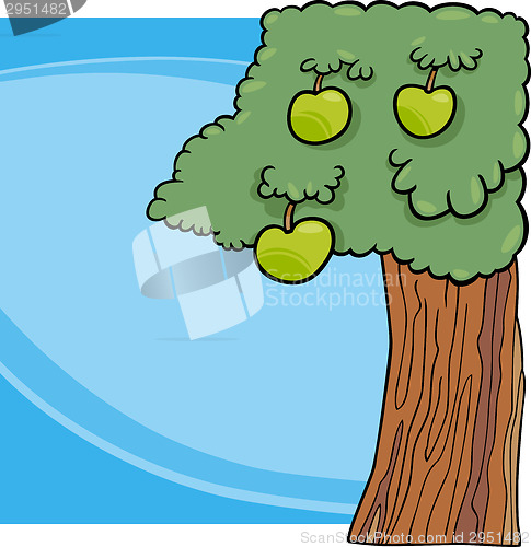 Image of apple tree cartoon illustration