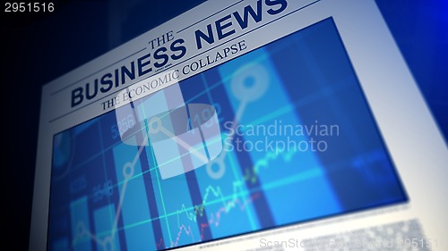 Image of Newspaper with business news. Shallow Depth of field.