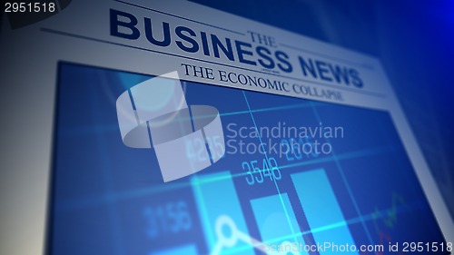 Image of Newspaper with business news titles.