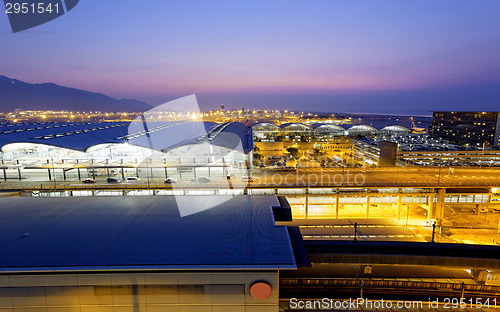 Image of Hong Kong International Airport at the evening 