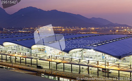 Image of Hong Kong International Airport at the evening 