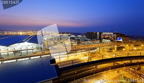 Image of Hong Kong International Airport at the evening 