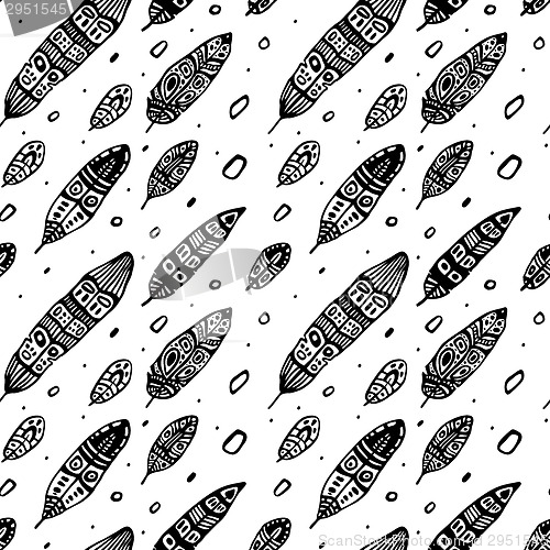 Image of Vintage Feathers. Seamless background.
