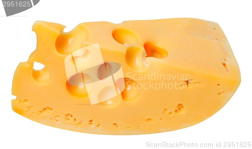 Image of Piece of cheese on white background.