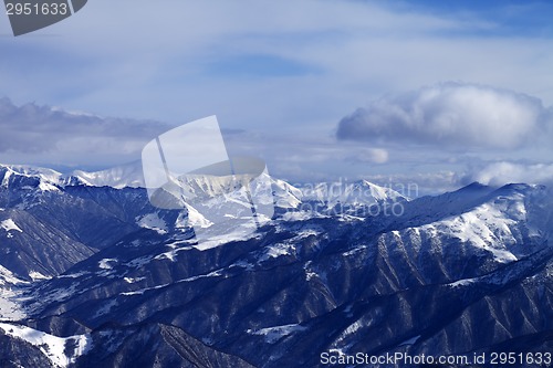 Image of View on mountains from ski resort