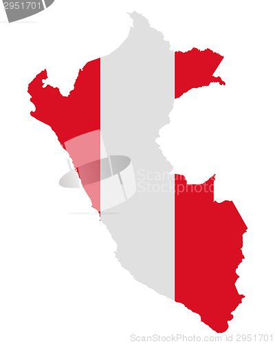 Image of Map and flag of Peru