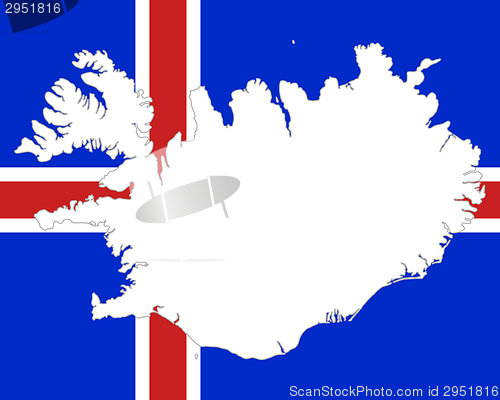 Image of Map and flag of Iceland