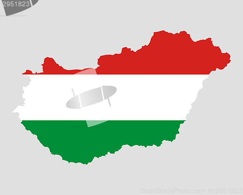 Image of Map and flag of Hungary