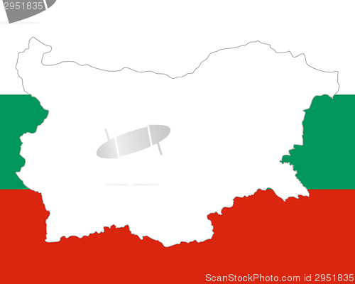Image of Map and flag of Bulgaria