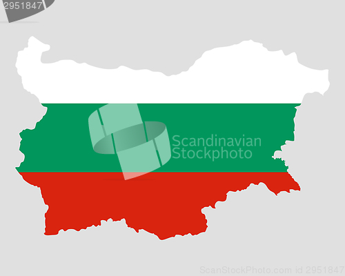 Image of Map and flag of Bulgaria