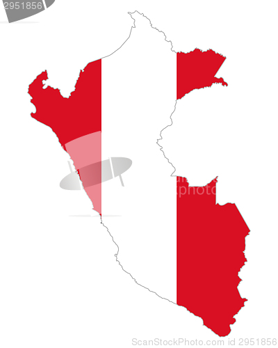 Image of Map and flag of Peru