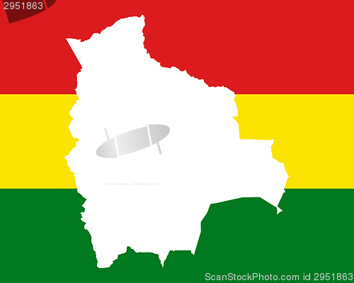 Image of Map and flag of Bolivia