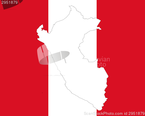 Image of Map and flag of Peru