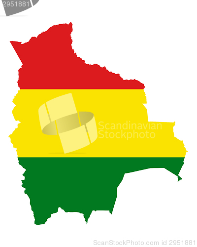 Image of Map and flag of Bolivia