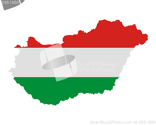 Image of Map and flag of Hungary