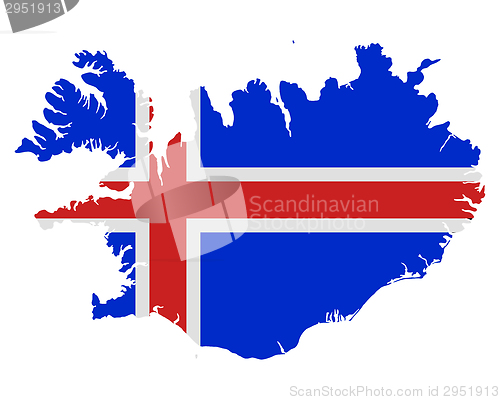 Image of Map and flag of Iceland