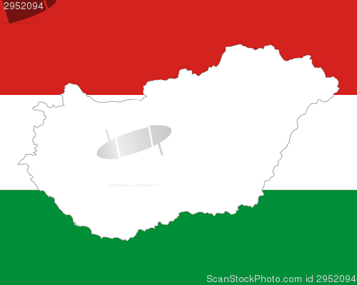 Image of Map and flag of Hungary