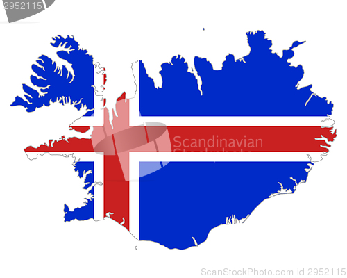Image of Map and flag of Iceland