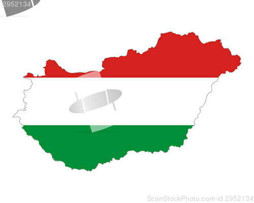 Image of Map and flag of Hungary