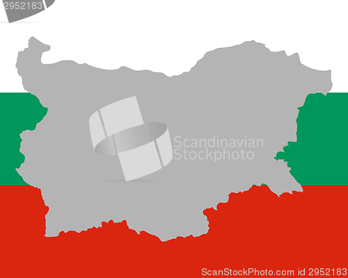 Image of Map and flag of Bulgaria