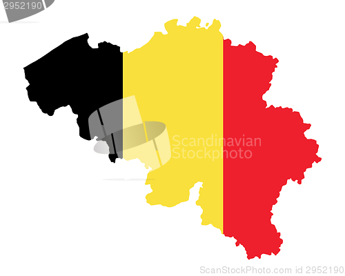 Image of Map and flag of Belgium