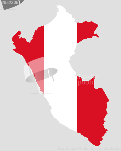 Image of Map and flag of Peru