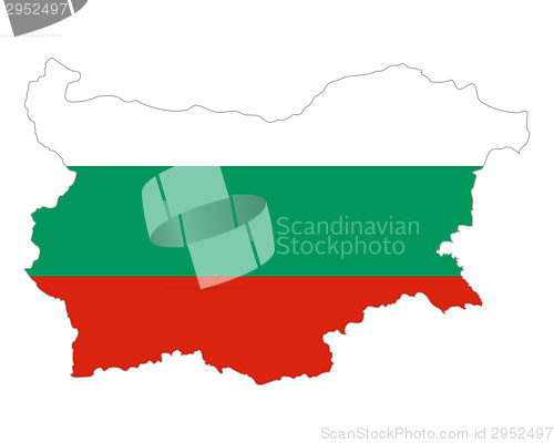 Image of Map and flag of Bulgaria