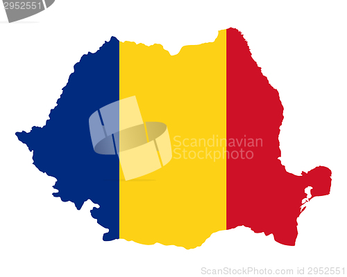 Image of Map and flag of Romania