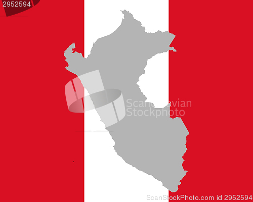 Image of Map and flag of Peru