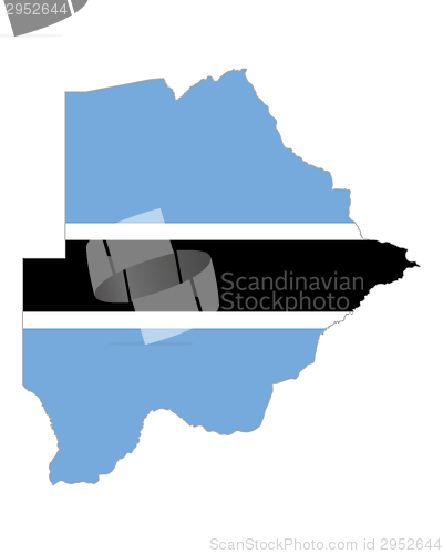 Image of Map and flag of Botswana