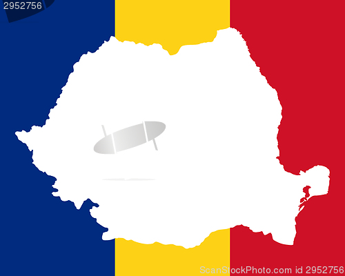 Image of Map and flag of Romania
