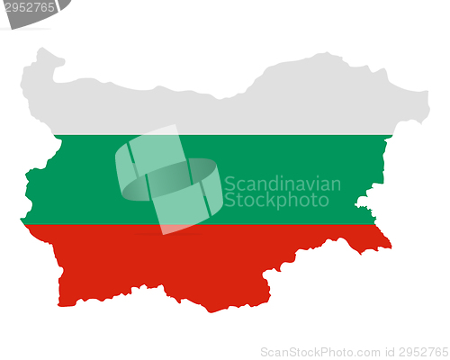 Image of Map and flag of Bulgaria