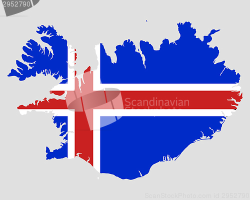 Image of Map and flag of Iceland