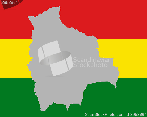 Image of Map and flag of Bolivia