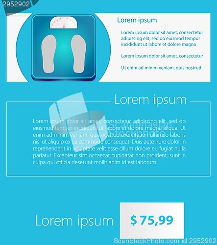 Image of Flat vector minimalist template business design. Floor scales.