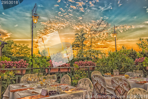 Image of Dinner table in Italian restaurant